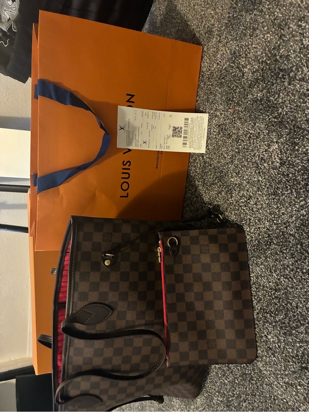 Louis Vuitton Brown Damier Ebene Canvas Backpack with Pink Accent
